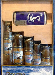 La Sirena Oceano Sampler Gift Pack  - 5 Cigars & Colibre Lighter - Cigar Reserve Cedar Spills
 - 1